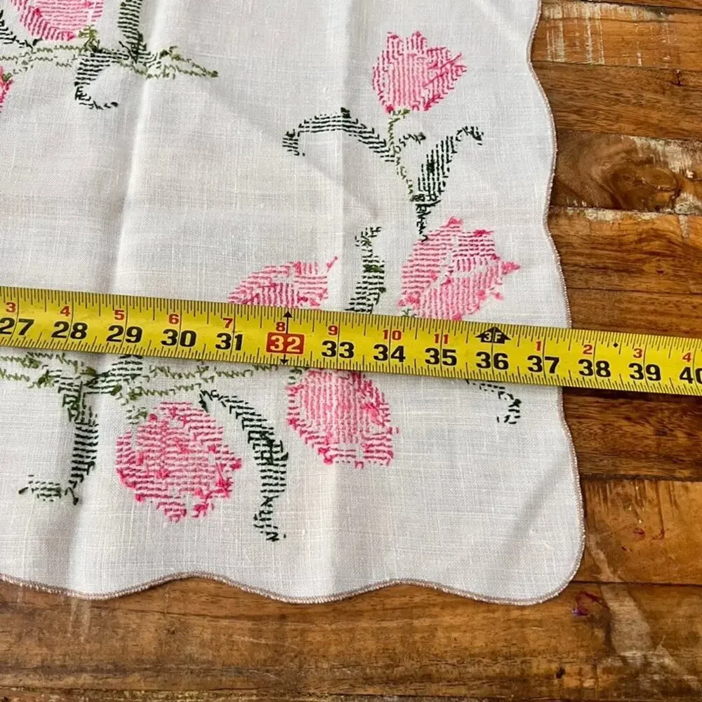 Vintage Linen Table Runner 15 x 37.5
